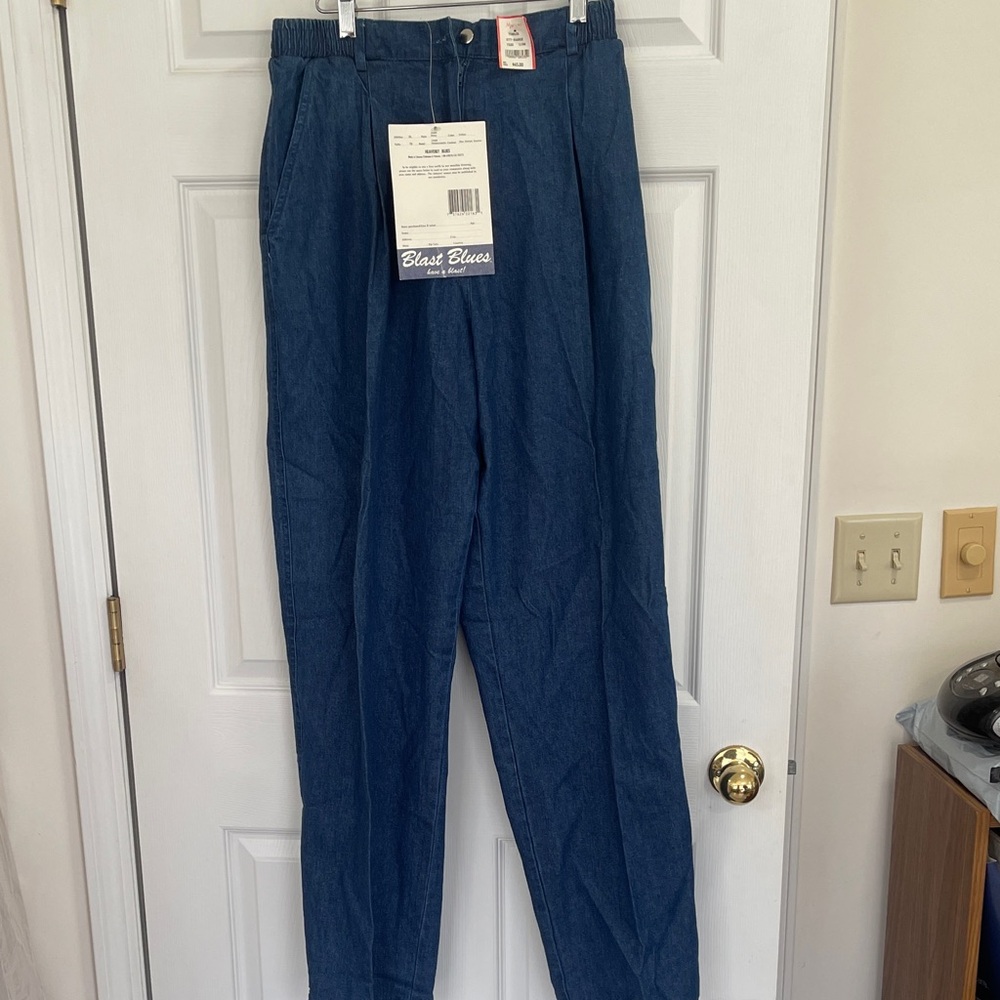 BLAST BLUES 100% Cotton Women’s Dark Wash Denim Jeans Elastic Waistband SZ XL